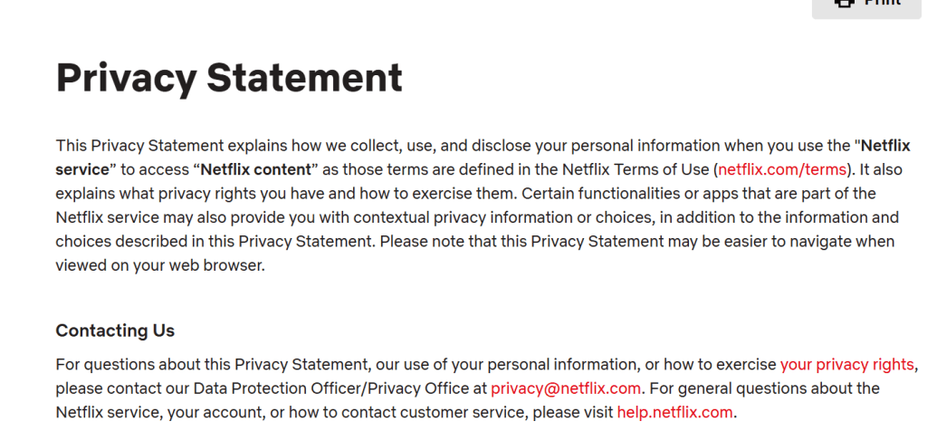 Privacy statement example