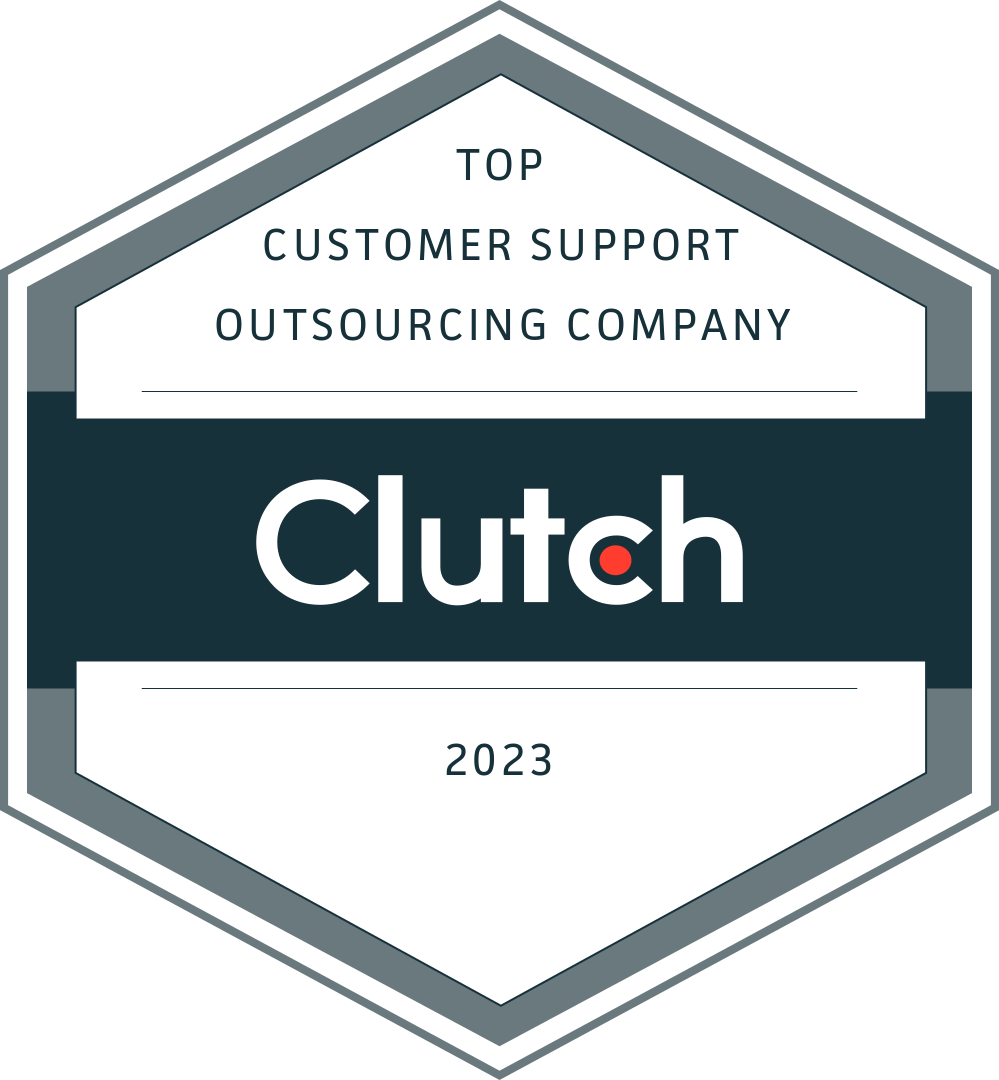 Top customer support outsourcing company 2023 Logo by Clutch for HiredSupport