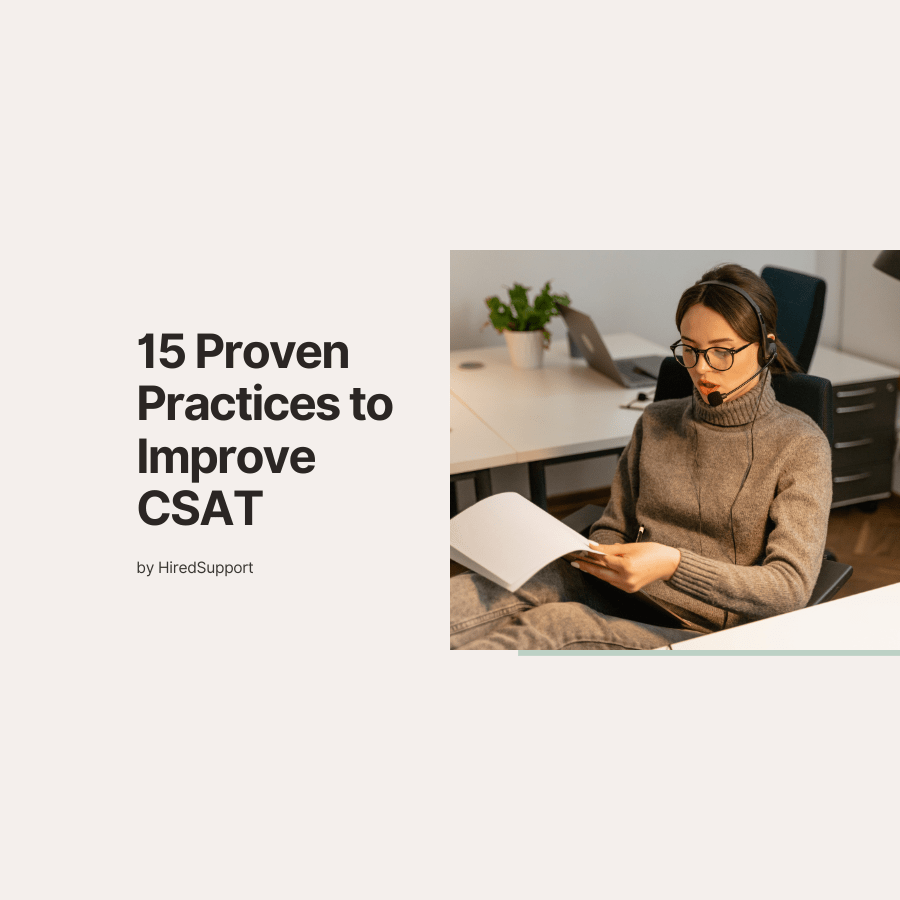 15 Proven Practices to Improve CSAT blog banner with a female customer support representative on the right