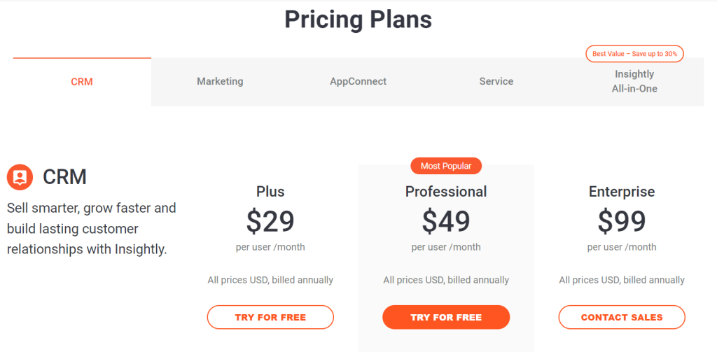 Insightly Pricing