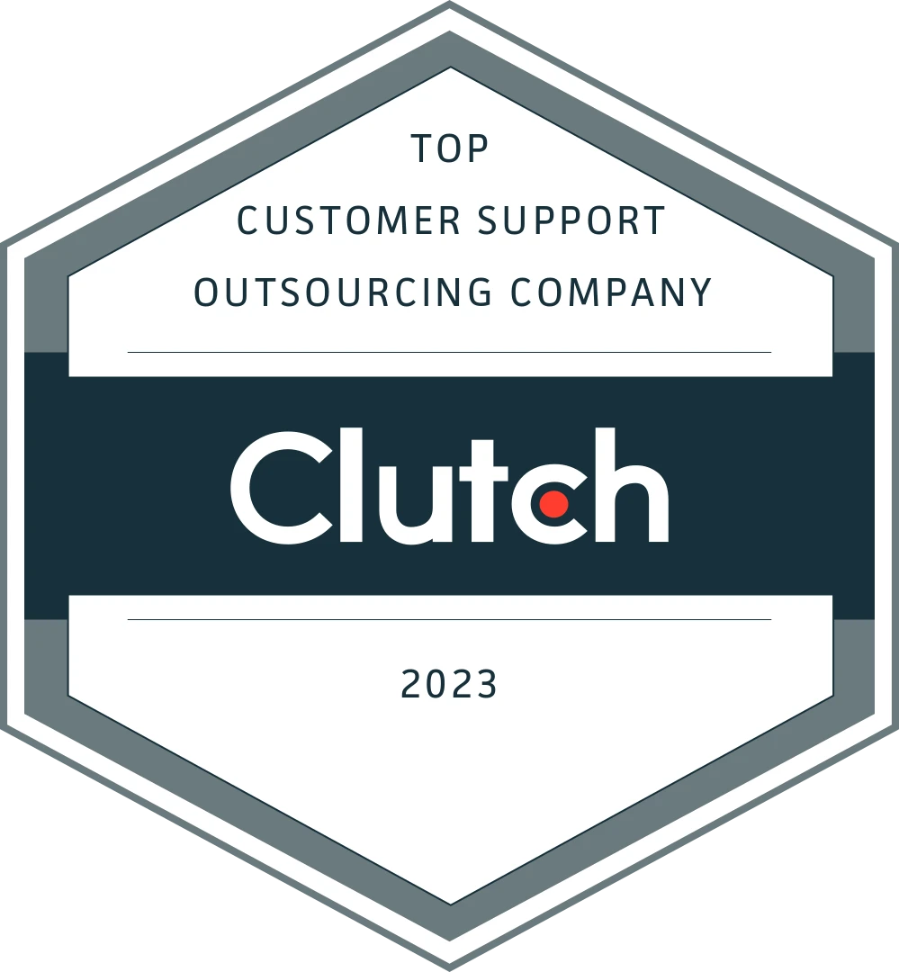 Top customer support outsourcing company 2023 Logo by Clutch for HiredSupport